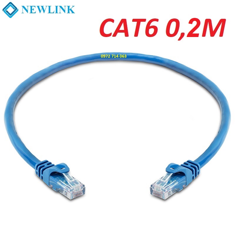 Patch cord 0.2M Cat6 NewLink NL-0.2M-FBL xanh dương